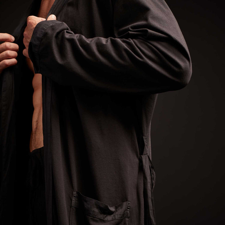 Sueded Jersey Robe - Black | James Perse Los Angeles