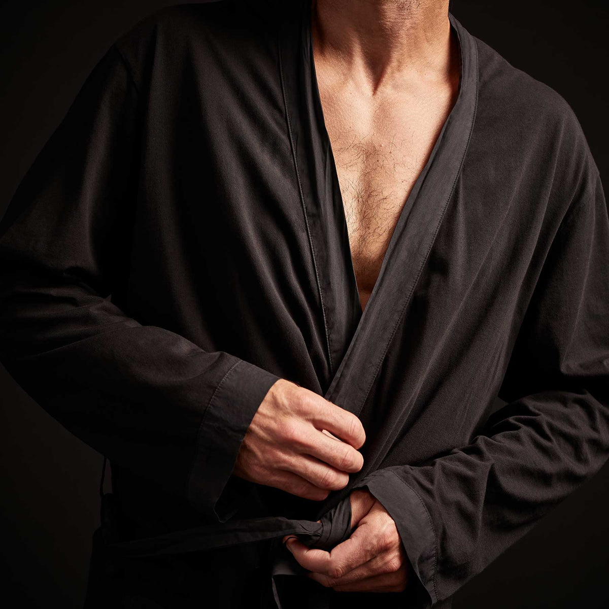 Sueded Jersey Robe - Black | James Perse Los Angeles