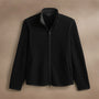 Wool Jrsy Zip Front Funnel Nck  in Black/Black | James Perse Los Angeles