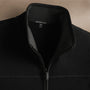 Wool Jrsy Zip Front Funnel Nck  in Black/Black | James Perse Los Angeles