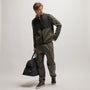 Wool Jersey Mixed Media Jacket in Dark Olive/Black | James Perse Los Angeles