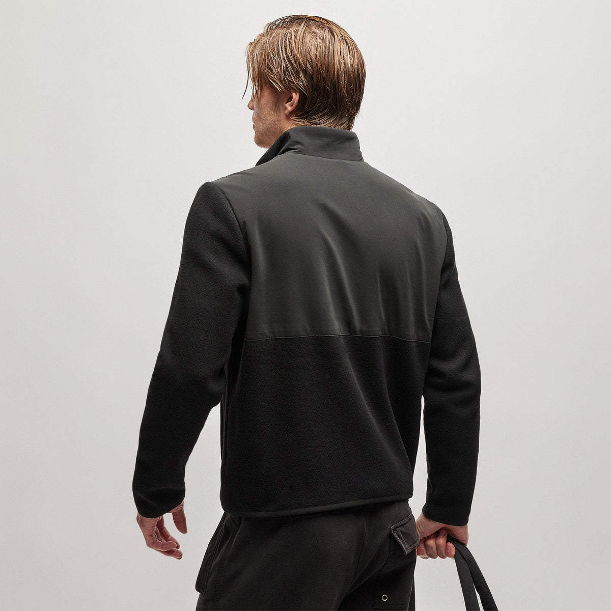 Wool Jersey Mixed Media Jacket in Black | James Perse Los Angeles