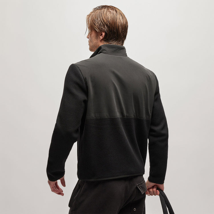 Wool Jersey Mixed Media Jacket in Black | James Perse Los Angeles