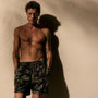 Island Poplin Print Short in Black/Army Green Pigment | James Perse Los Angeles