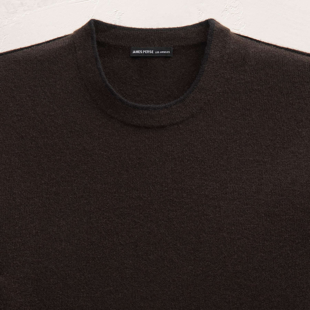 Italian Spun Cashmere Crewneck in Kona/Black | James Perse Los Angeles FLAT