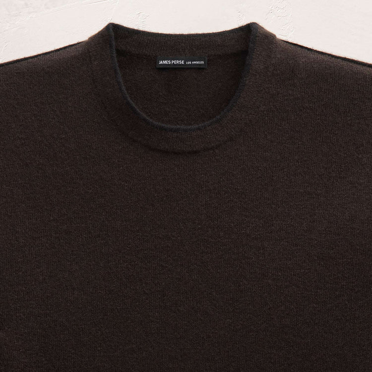 Italian Spun Cashmere Crewneck in Kona/Black | James Perse Los Angeles FLAT