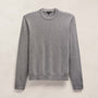 Contrast Trim Cashmere Crew in Heather Grey/Pearl Heather Gry | James Perse Los Angeles FLAT