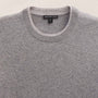 Contrast Trim Cashmere Crew in Heather Grey/Pearl Heather Gry | James Perse Los Angeles FLAT