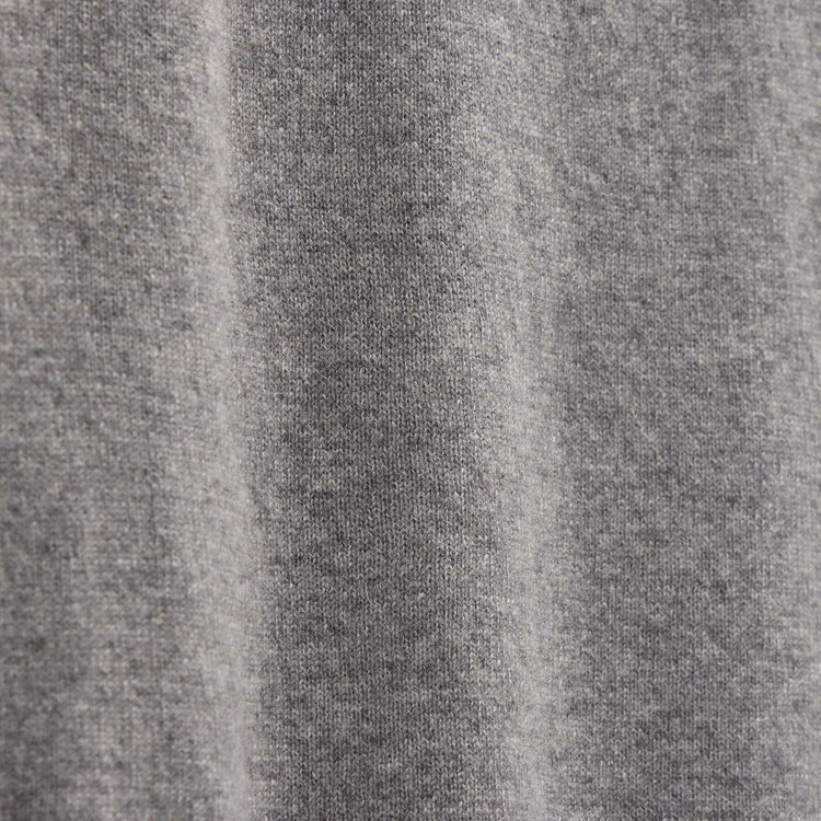 Contrast Trim Cashmere Crew in Heather Grey/Pearl Heather Gry | James Perse Los Angeles FLAT