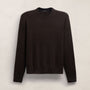 Contrast Trim Cashmere Crew in Kona/Black | James Perse Los Angeles FLAT