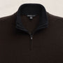 Half Zip Cashmere Funnel Neck in Kona/Black | James Perse Los Angeles FLAT
