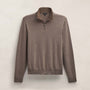 Italian Spun Cashmere Half Zip in Warm Brown/Mid Brown | James Perse Los Angeles FLAT