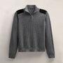 Italian Spun Cashmere Half Zip in Mid Grey | James Perse Los Angeles FLAT