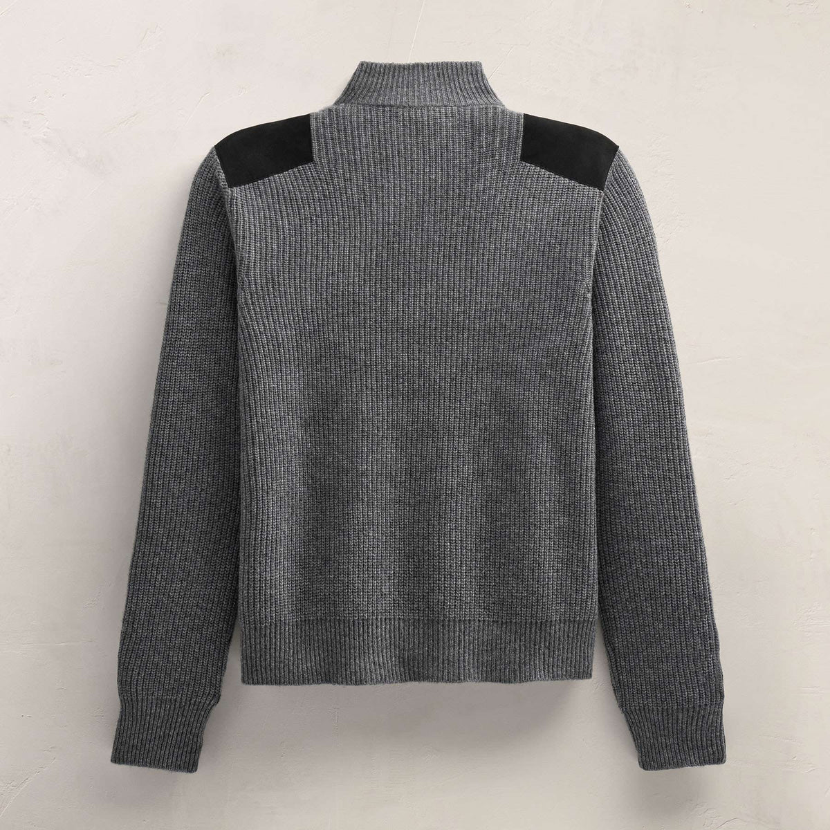 Italian Spun Cashmere Half Zip in Mid Grey | James Perse Los Angeles FLAT