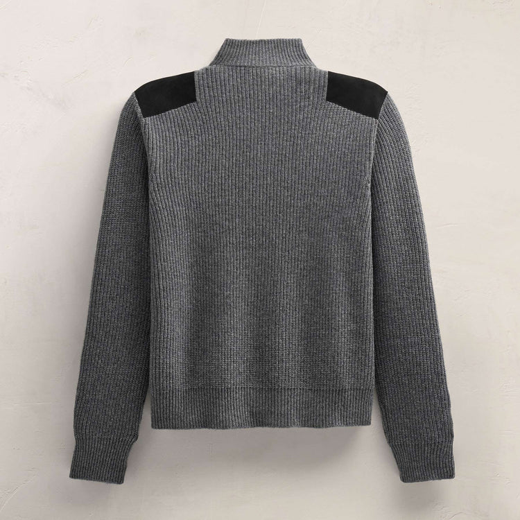 Italian Spun Cashmere Half Zip in Mid Grey | James Perse Los Angeles FLAT