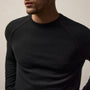 Italian Spun Csh Rgln Ppd Crew in Black/Kona | James Perse Los Angeles