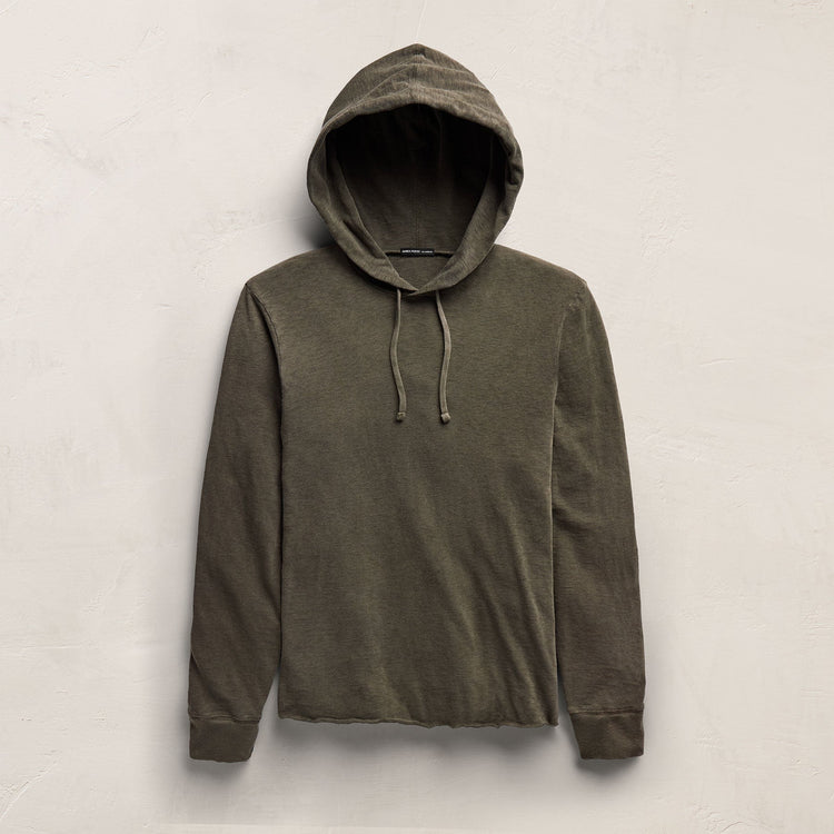 Slub Hoodie in Army Green Pigment | James Perse Los Angeles