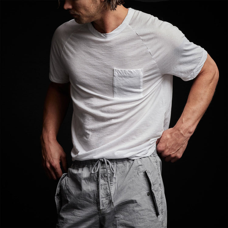Linen Palm Tee in White | James Perse Los Angeles