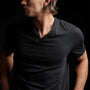 Oasis Linen Henley in Black | James Perse Los Angeles