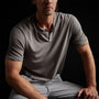 Oasis Linen Henley in River Rock | James Perse Los Angeles