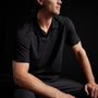 Cotton Linen Polo in Black | James Perse Los Angeles