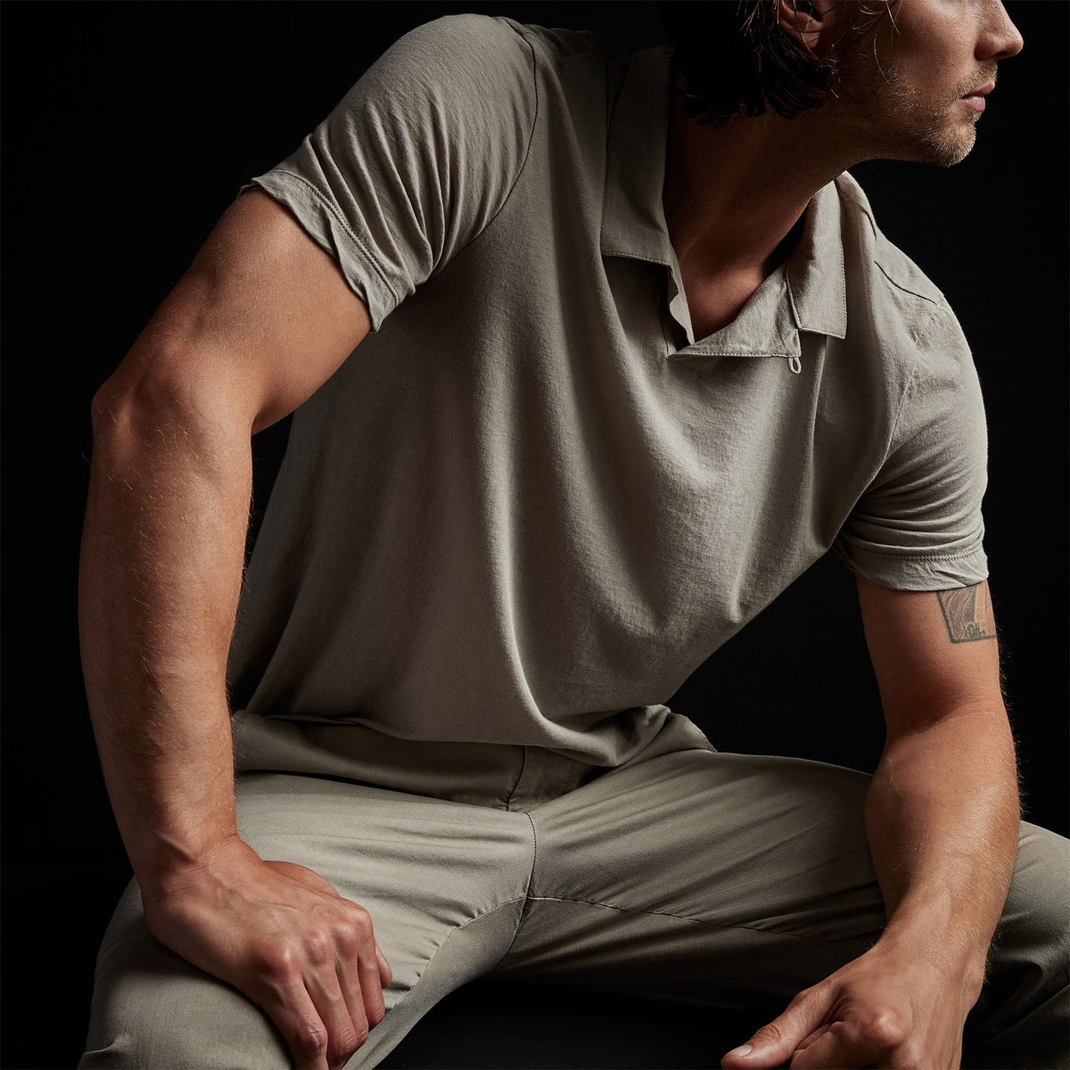Cotton Linen Polo in Silt | James Perse Los Angeles