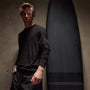 Natural Slub Jersey Long Sleeve Crew in Black | James Perse Los Angeles
