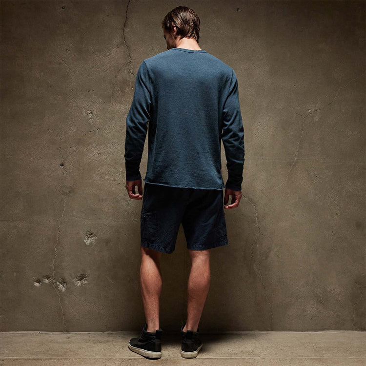 Natural Slub Jersey Long Sleeve Crew in Imperial Pigment | James Perse Los Angeles