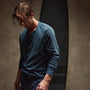 Natural Slub Jersey Long Sleeve Crew in Imperial Pigment | James Perse Los Angeles