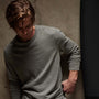 Natural Slub Jersey Long Sleeve Crew in Silver Grey Pigment | James Perse Los Angeles