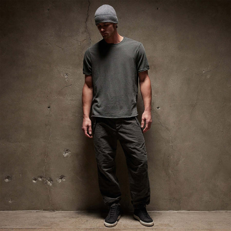 Natural Slub Jersey Short Sleeve Crew in Pipe Pigment | James Perse Los Angeles