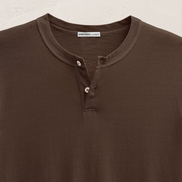 Slub Jersey Long Sleeve Henley in Porcupine | James Perse Los Angeles FLAT