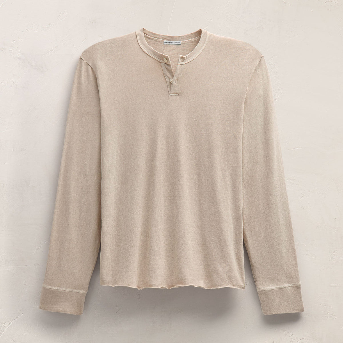 Slub Jersey Long Sleeve Henley in Stone Pigment | James Perse Los Angeles