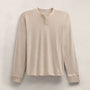 Slub Jersey Long Sleeve Henley in Stone Pigment | James Perse Los Angeles