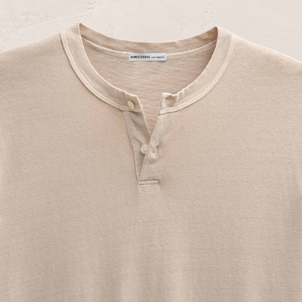 Slub Jersey Long Sleeve Henley in Stone Pigment | James Perse Los Angeles