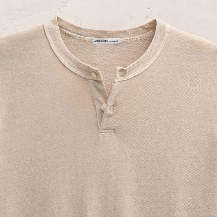 Slub Jersey Long Sleeve Henley in Stone Pigment | James Perse Los Angeles