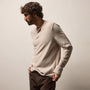 Slub Jersey Long Sleeve Henley in Stone Pigment | James Perse Los Angeles