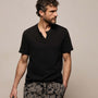 Slub Jersey Short Sleeve Henley in Black | James Perse Los Angeles