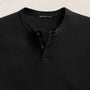 Slub Jersey Short Sleeve Henley in Black | James Perse Los Angeles