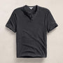 Slub Jersey Short Sleeve Henley in Magma Pigment | James Perse Los Angeles