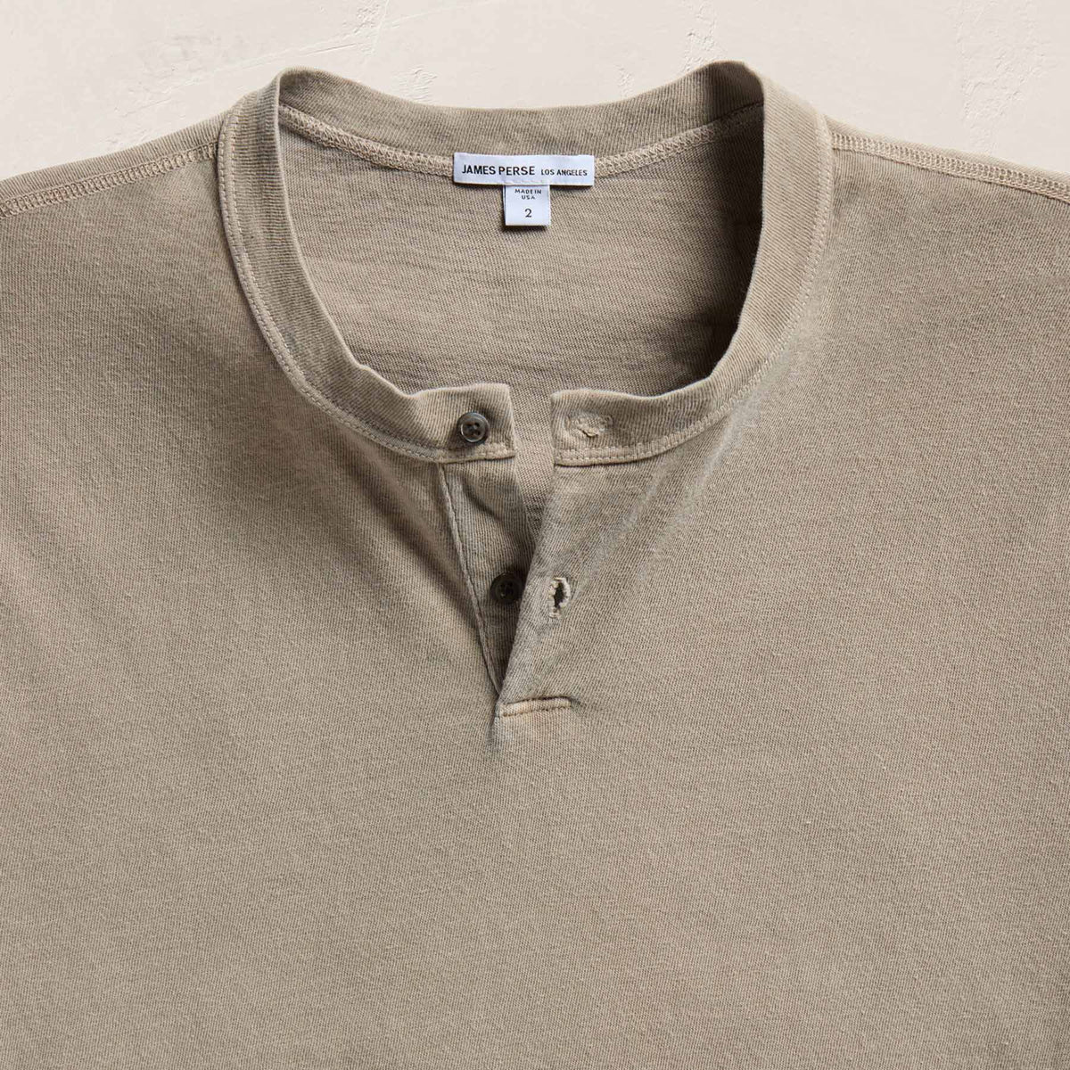 Slub Jersey Short Sleeve Henley in Overcast Pigment | James Perse Los Angeles FLAT