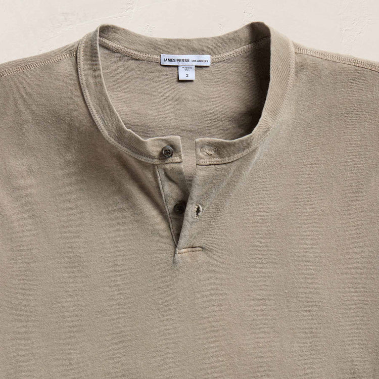 Slub Jersey Short Sleeve Henley in Overcast Pigment | James Perse Los Angeles FLAT