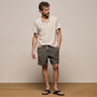 Slub Jersey Short Sleeve Henley in Pearl Pigment | James Perse Los Angeles