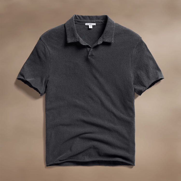 Slub Jersey Open Polo in Magma Pigment | James Perse Los Angeles