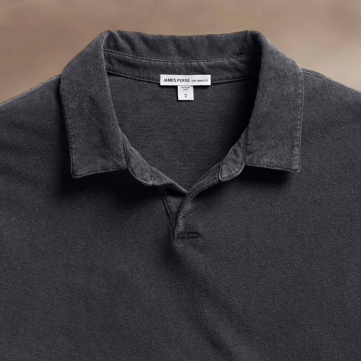 Slub Jersey Open Polo in Magma Pigment | James Perse Los Angeles