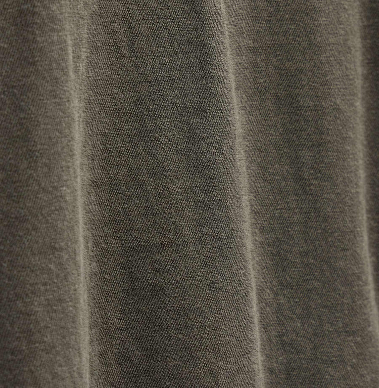 Slub Jersey Long Sleeve Open Polo In Army Green Pigment | James Perse Los Angeles