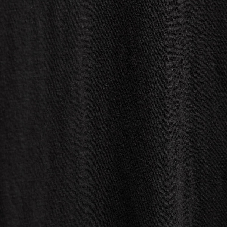 Slub Jersey Long Sleeve Open Polo in Black | James Perse Los Angeles