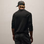 Slub Jersey Long Sleeve Open Polo in Black | James Perse Los Angeles