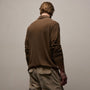 Slub Jersey Long Sleeve Open Polo in Gingerbread Pigment | James Perse Los Angeles