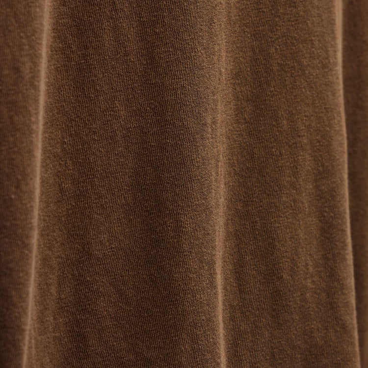 Slub Jersey Long Sleeve Open Polo in Gingerbread Pigment | James Perse Los Angeles